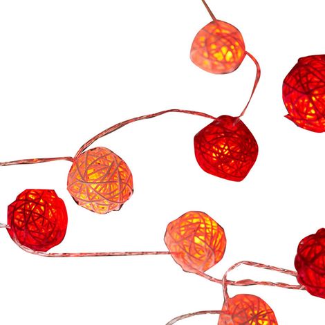 Guirlande lumineuse décorative en rotin, 2 m / 6,6 pi, idéale pour les fêtes de Noël et la décoration intérieure.