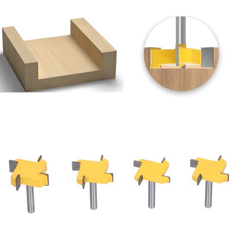 Vierklingen-T-Messer, 6-mm-Griff, Nutmesser, Holzbearbeitungsmesser, vierzinkiges T-Messer (1/5)