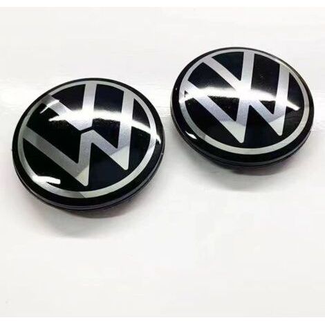 Cache-moyeu de roue 56mm pour Volkswagen Golf, Passat, Polo, Jetta, Bora, Santana – Centre de jante finition miroir, capuchon de moyeu en alliage d’aluminium, kit 4 pièces, accessoire jante voiture – (1/2)