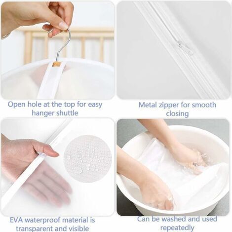 Housses de Vêtements, Anti Poussière Etanche Mite Humidité,10pcs(Blanc)