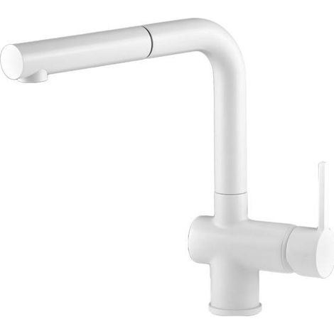 Miscelatore lavello cucina con doccia estraibile colore bianco opaco Gattoni Pesci 4070/PCBO | Bianco opaco (1/2)