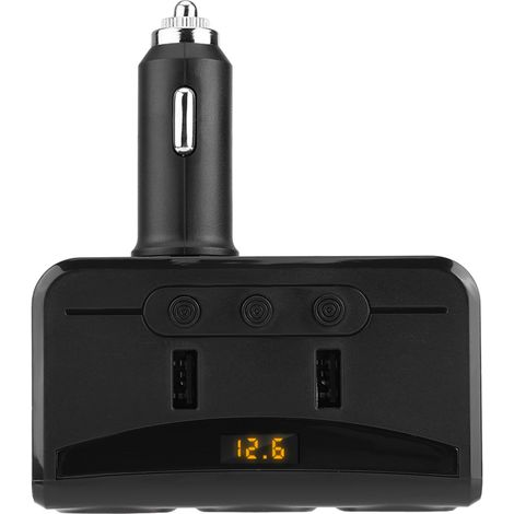 12V-24V Prise Allume-Cigare Voiture Adaptateur Multiprise 3.1A Double Chargeur USB Voltmètre (1/5)
