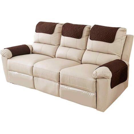 Funda Para Brazo Y Apoyo De Cabeza De Sofá - Café - Compatible Con Sillones Reclinables Y Sofás Estándar - 3 Unidades (1/5)