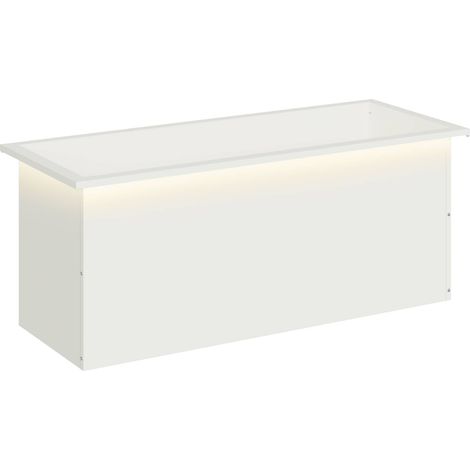 Jardinière de jardin avec LED Blanc 40 × 100 × 40 cm Acier