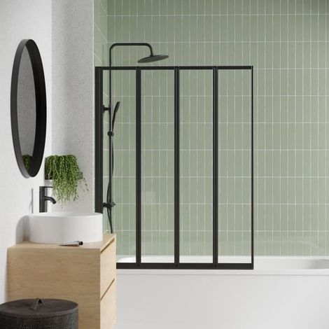 Pare Baignoire 4 ante - GELCO - LEXIA Nero - 110 x 140 (1/3)