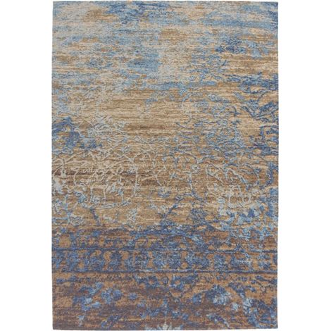 Tapis Jacquard à Poils Courts "Blaze" Bleu & Beige 115 x 170 cm (1/4)