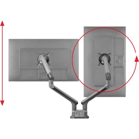 Support moniteur Dynamic - ONE FOR ALL - Vesa 100 - Double Bras - 13 et 32'' - 8kgs max - Hauteur réglable - Noir (1/2)