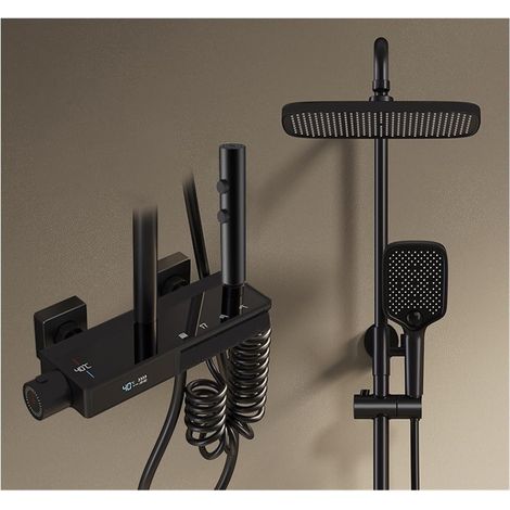 Ensemble de douche mitigeur thermostatique intelli LED ensemble de douche numérique salle de bains mitigeur froid chaud système de douche montage mural SPA pluie robinet de bain moderne luxe Piano Tor (1/5)