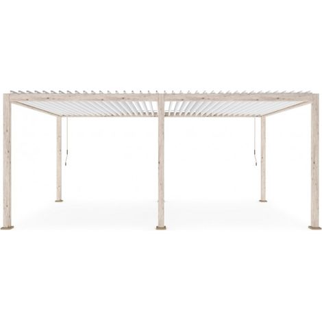 Pergola ocean 3,6x6m in alluminio colore bianco/legno naturale (1/5)