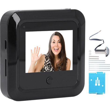 Viseur de porte numérique 0,3 MP – Caméra judas en alliage de zinc, angle de vision 120°, écran HD 2,4 pouces pour domicile (1/5)