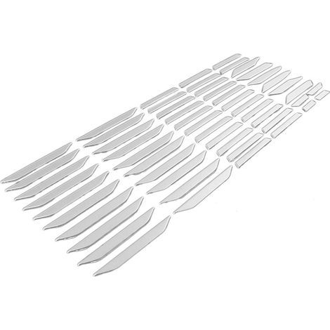 Ensemble de 54 pièces d'autocollants et de baguettes décoratives 3D en acier inoxydable pour calandre avant des Toyota RAV4 modèles 2019, 2020 et 2021. (Modification automobile) (1/3)