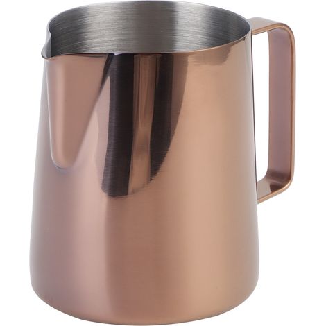 Pichet Lait Acier Inoxydable Bec Verseur Précis Pour Art Latte Cappuccino Usage Domestique Et Professionnel 350ml Or Rose (1/5)