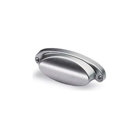 Poignée lorica 64 mm - Hauteur : 22 mm - Décor : Etain - Matériau : Zinc - Entraxe : 64 mm - Section : 33 x 100 mm - HETTICH