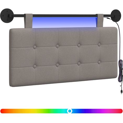 Maison Exclusive - Testiera sospesa Con luce LED Tortora Tessuto (1/5)