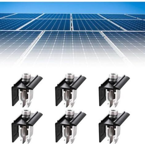 6 Pack Solar Panel Bracket End Terminal: Aluminum Alloy Material Solar Panel Mounting Brackets Solar Panel Bracket Solar Mounting Rail p (1/5)