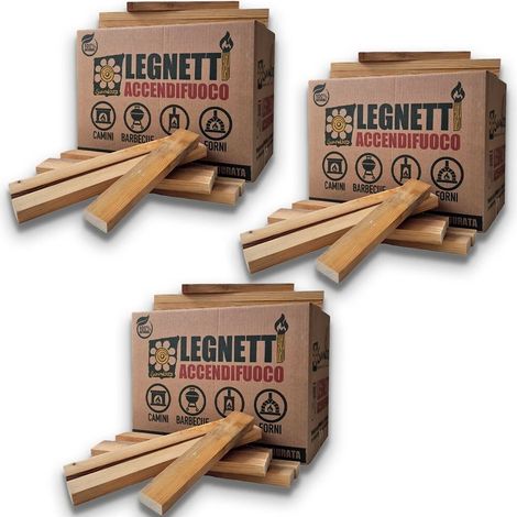 Legnetti Accendifuoco per Barbecue e Camini da 27/30 kg, naturali, rapida accensione (1/5)