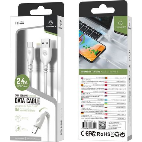 Câble de charge USB-C / 1 m / 2,4 A (1/3)