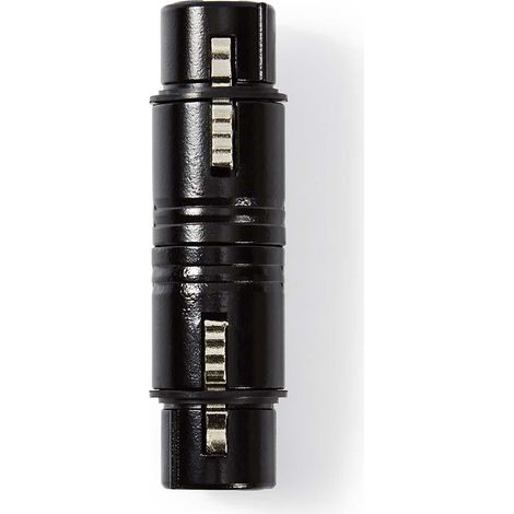 Adaptador XLR XLR hembra de 3 pines XLR hembra de 3 pines Niquelado Recto Metales Negro 1 PC. Bolsa de plastico