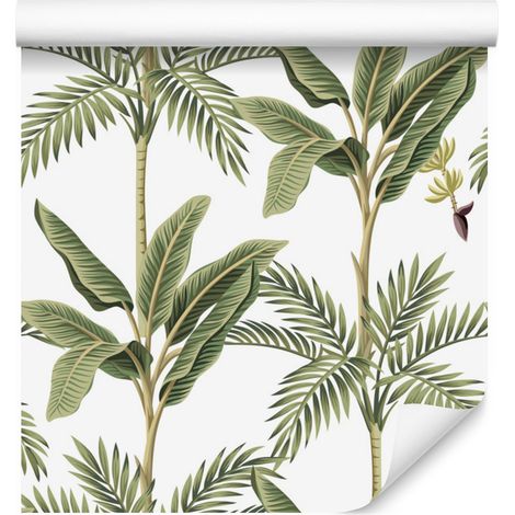 Papier peint à motifs de feuilles vertes et de palmiers pour salon et chambre, 50 x 1000 cm (1/5)