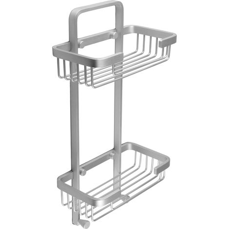 TATAY Ice - Cestello da Bagno a 2 Altezze, Acciaio Inossidabile, Cromato, 20,5 x 10,5 x 38,5 cm