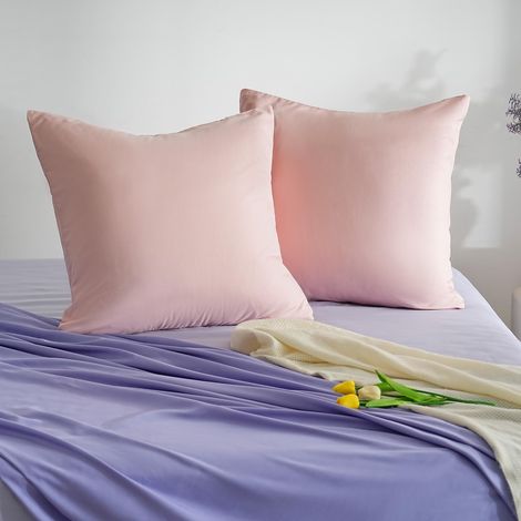 18 Couleurs Lot 2 Taie d'oreiller 65x65 cm Rose Housse Oreiller Coussin pour Canapé Lit Fermeture Éclair Anti-Acariens Hypoallergénique Protège Oreiller Zip Microfibre (1/5)