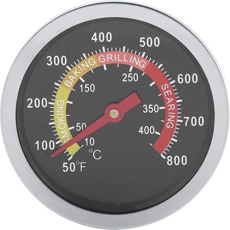 Thermomètre de barbecue numérique en acier inoxydable à lecture instantanée 50426,7 °C avec couvercle rond pour barbecue (1/5)