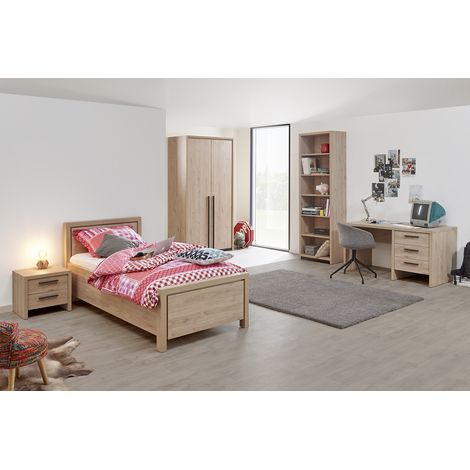 Chambre enfant contemporaine chêne clair Violetta (1/5)