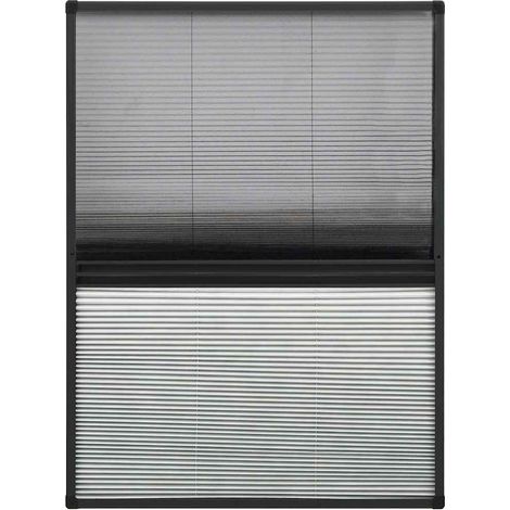 vidaXL Mosquitera plisada para ventanas aluminio con sombra 80x120 cm (1/2)