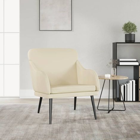 Sessel Creme 63x76x80 cm Kunstleder