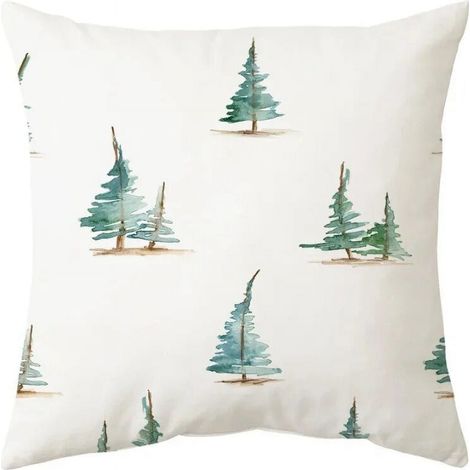 Taie D’Oreiller Coton Linen Feuille De Ginkgo - 40x40 Cm - Décoration Intérieure Extérieure Pour Canapé Lit Chaise Bureau Voiture - 1 Pièce (1/5)