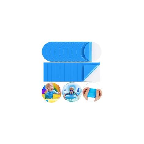 Lot de 20 patchs de piscine autocollants sous-marins - Kit de réparation sous-marin en PVC - Kit de réparation de piscine - Pour lit à eau, canapés gonflables, piscines, fête (1/5)