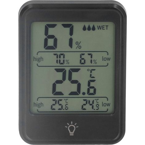 Thermomètre et hygromètre numérique professionnel, électronique, humidité, température, avec écran LCD, pour intérieur et extérieur (1/5)