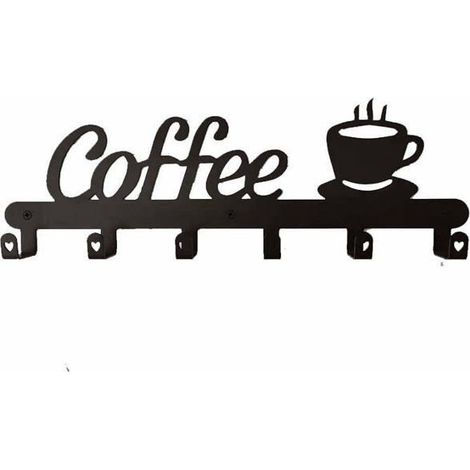 Support pour tasse caf Un mur signe de bar porte-tasses caf crochet pour tasse signe de caf support pour tasse (1/4)