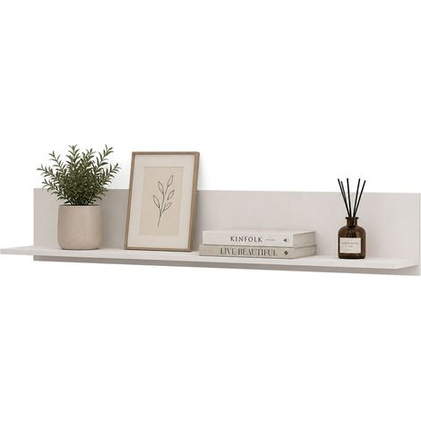 Balda Rasun, un Estante, Color Crema, 138x20x24h cm Blanco Crema