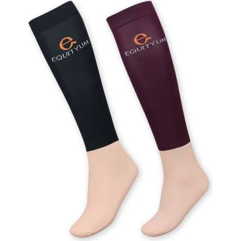 35/38, Nero: Calze da equitazione in misto cotone modello Meryl con rinforzo al piede