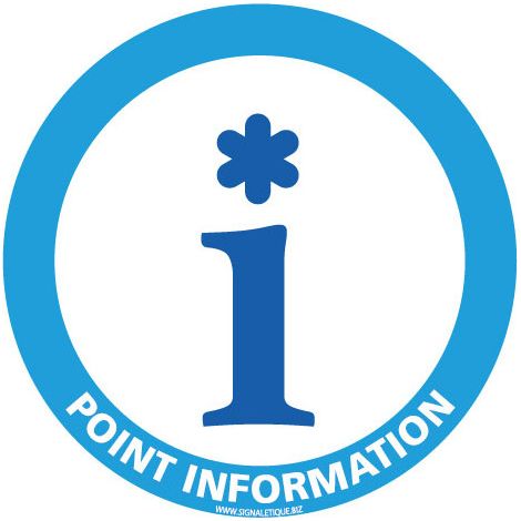 PANNEAU POINT INFORMATION TOURISTIQUE (H0404) - Plastique PVC 1,5 mm - Diamètre 350 mm