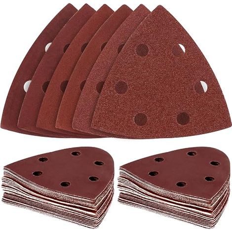 93 mm 6 Holes Sandpaper Triangular Sanding 60/120/180/240/320/400 (1/5)