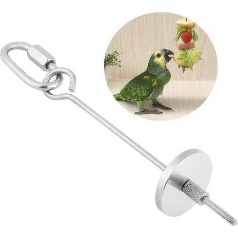 Brochette pour aliments pour perroquets, support pour bâtonnets de fruits, légumes et viandes pour petits animaux, jouet de recherche de nourriture pour perroquets (S) (1/5)