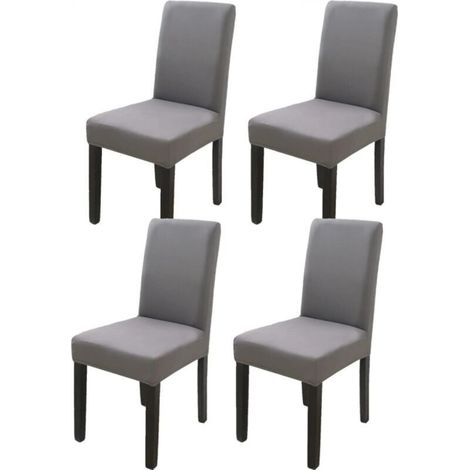 4-piece dark grey high-back chair cover set, 383847cm, modern, elastic and washable, suitable for dining room and kitchen (1/5)