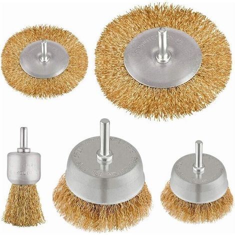 Set 5 Spazzole Filo Acciaio Spazzola A Tazza Per Trapano (1/4)
