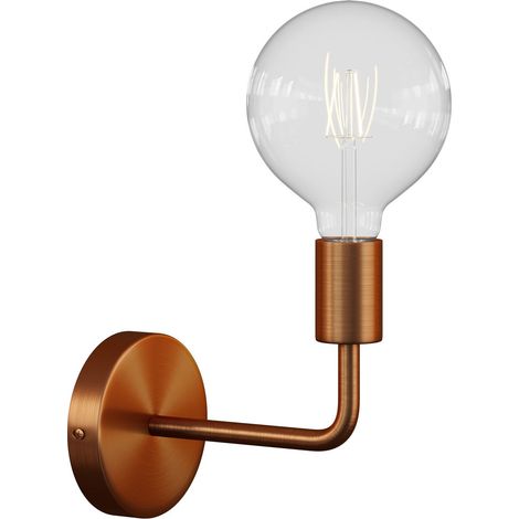 Fermaluce Metal, lampada a muro in metallo con estensione curva  Con lampadina - Rame satinato - Matter ON/OFF