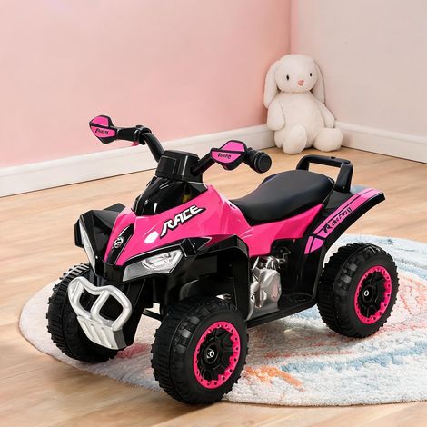 Quad enfant à propulser par les pieds siège large rose et noir (1/5)