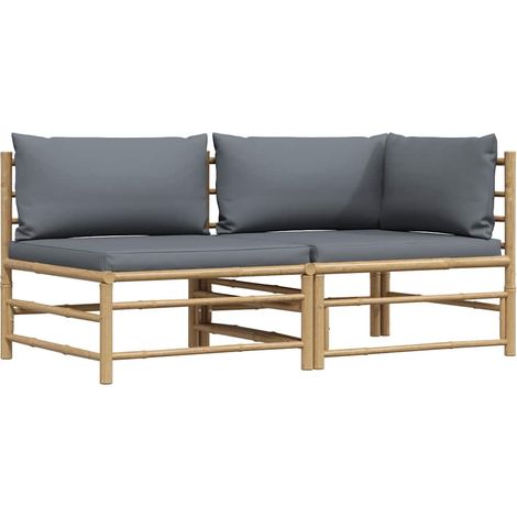 Maison Exclusive - 2-tlg. Garten-Lounge-Set mit Kissen Dunkelgrau