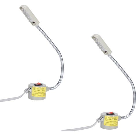 Lot de 2 lampes LED flexibles pour machine à coudre avec base magnétique, prise 110-220 V (prise ronde) (1/5)