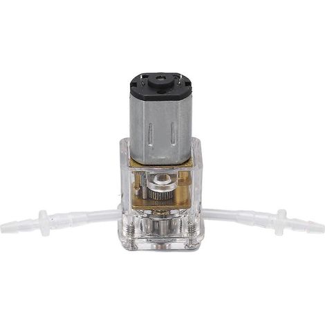 Mini pompe péristaltique, boîtier transparent, débit de 1 ml/min, hauteur de refoulement de 0,001 m, pompe doseuse pour produits cosmétiques et médicaments. (1/4)