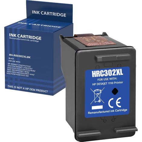 Cartouche d'encre remplacement pour HP 302XL Noir compatible HP DeskJet 1110 1111 2100 2130 2131 2132 3630 3635 Envy 4510 4512 4516 4520 4525 OfficeJet 3800 3830 3838 4650 4655 5200 5232 (1/5)