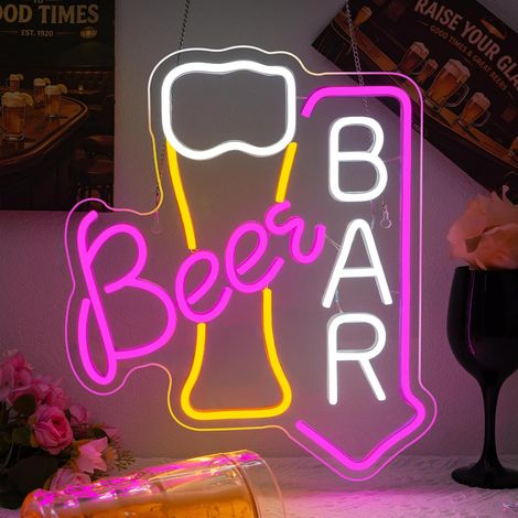 Enseigne néon pour décoration murale, lampe néon pour bar à bière, panneau lumineux néon pour bar, bar à bière, décoration d'intérieur, magasin, boîte de nuit (1/5)