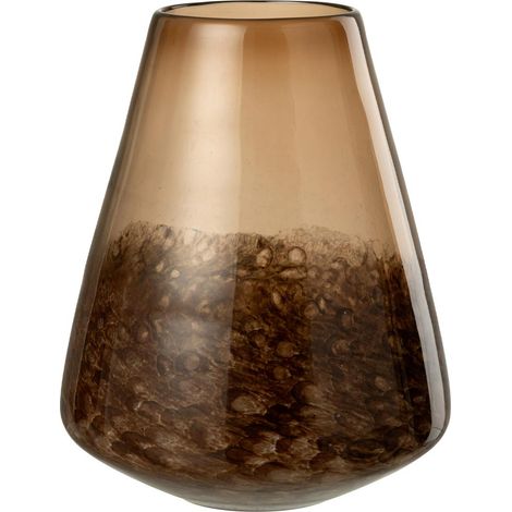 Vase Cône en Verre "Lester" 29cm Marron Foncé (1/3)