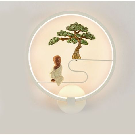 Applique murale LED lampe murale intérieure créative salon fond applique murale zen applique murale rétro, Blanc, 18w, lumière chaude (1/5)