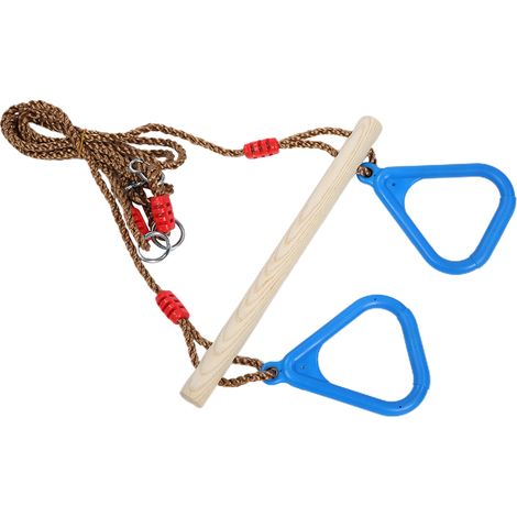 GARRYFIZH Anneaux de traction triangulaire bois – Pour enfant et adulte, fitness gymnastique (1/5)